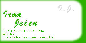 irma jelen business card